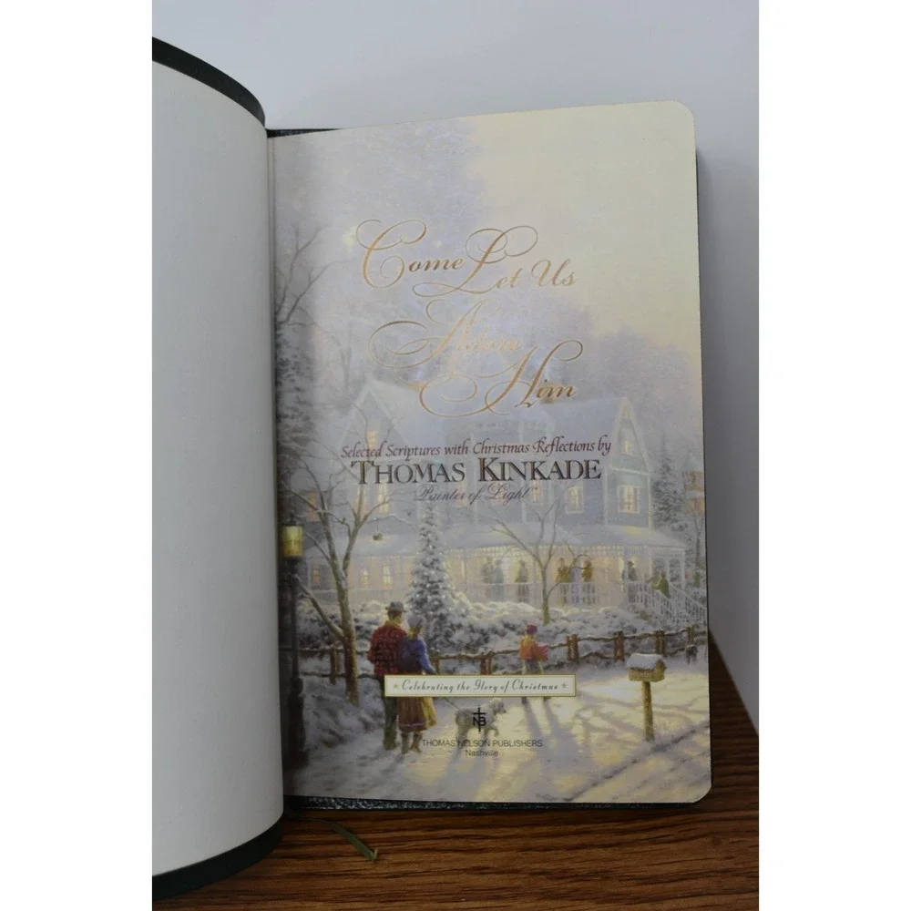 Thomas Kinkade Come Let Us Adore Him Genuine Bonded Leather Christmas Devotional